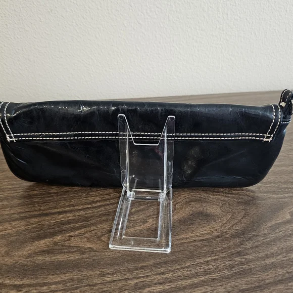 Vintage Black Patent Leather Clutch - Picture 2 of 3